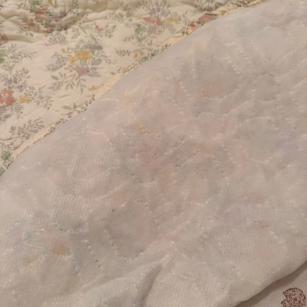 Vintage 60s 70s Cannon Floral Bedspread  Floral ~ QUEEN